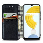 Custodia in pelle magnetica a vibrazione orizzontale pressata a griglia cubica con supporto, slot per carte e portafoglio, For Doogee N40 Pro, For Infinix Zero 8, For OPPO Realme C21Y, For Vodafone Smart E11, For Wiko Power U30                         ...