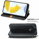 Custodia in pelle magnetica a vibrazione orizzontale pressata a griglia cubica con supporto, slot per carte e portafoglio, For Doogee N40 Pro, For Infinix Zero 8, For OPPO Realme C21Y, For Vodafone Smart E11, For Wiko Power U30                         ...