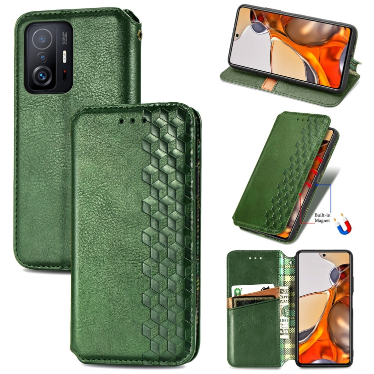 Custodia in pelle magnetica a vibrazione orizzontale pressata a griglia cubica con supporto, slot per carte e portafoglio, For Doogee N40 Pro, For Infinix Zero 8, For OPPO Realme C21Y, For Vodafone Smart E11, For Wiko Power U30                         ...