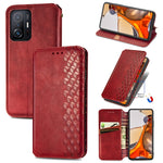 Custodia in pelle magnetica a vibrazione orizzontale pressata a griglia cubica con supporto, slot per carte e portafoglio, For Doogee N40 Pro, For Infinix Zero 8, For OPPO Realme C21Y, For Vodafone Smart E11, For Wiko Power U30                         ...