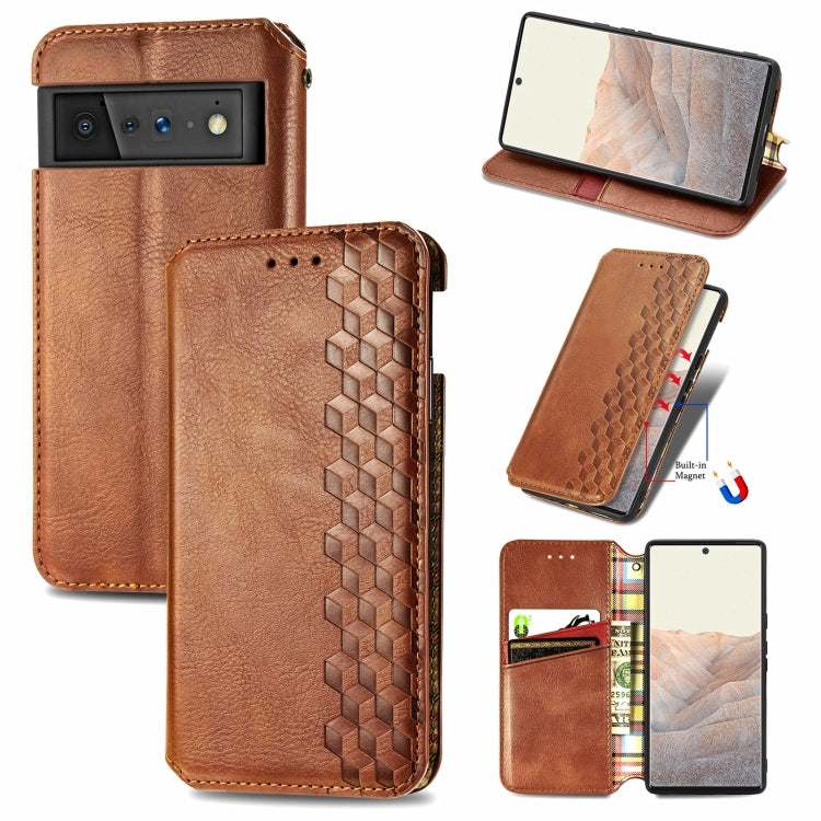 Custodia in pelle magnetica a vibrazione orizzontale pressata a griglia cubica con supporto, slot per carte e portafoglio, For Doogee N40 Pro, For Infinix Zero 8, For OPPO Realme C21Y, For Vodafone Smart E11, For Wiko Power U30                         ...