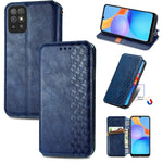 Custodia in pelle magnetica a vibrazione orizzontale pressata a griglia cubica con supporto, slot per carte e portafoglio, For Doogee N40 Pro, For Infinix Zero 8, For OPPO Realme C21Y, For Vodafone Smart E11, For Wiko Power U30                         ...