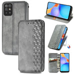 Custodia in pelle magnetica a vibrazione orizzontale pressata a griglia cubica con supporto, slot per carte e portafoglio, For Doogee N40 Pro, For Infinix Zero 8, For OPPO Realme C21Y, For Vodafone Smart E11, For Wiko Power U30                         ...