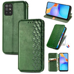Custodia in pelle magnetica a vibrazione orizzontale pressata a griglia cubica con supporto, slot per carte e portafoglio, For Doogee N40 Pro, For Infinix Zero 8, For OPPO Realme C21Y, For Vodafone Smart E11, For Wiko Power U30                         ...