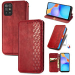 Custodia in pelle magnetica a vibrazione orizzontale pressata a griglia cubica con supporto, slot per carte e portafoglio, For Doogee N40 Pro, For Infinix Zero 8, For OPPO Realme C21Y, For Vodafone Smart E11, For Wiko Power U30                         ...