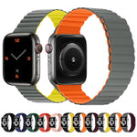 Cinturino con cinturino corto integrato magnetico in silicone per la serie Apple Watch, 7 41mm / 6&SE&5&4 40mm / 3&2&1 38mm, 7 45mm / 6&SE&5&4 44mm / 3&2&1 42mm