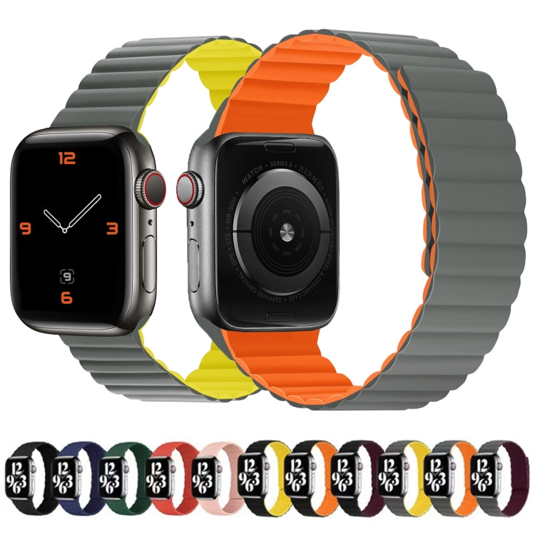 Cinturino con cinturino corto integrato magnetico in silicone per la serie Apple Watch, 7 41mm / 6&SE&5&4 40mm / 3&2&1 38mm, 7 45mm / 6&SE&5&4 44mm / 3&2&1 42mm