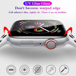Pellicola in vetro temperato a schermo intero con colla curva a liquido UV, For Apple Watch Series 8 / 7 41mm, For Apple Watch Series 8 / 7 45mm