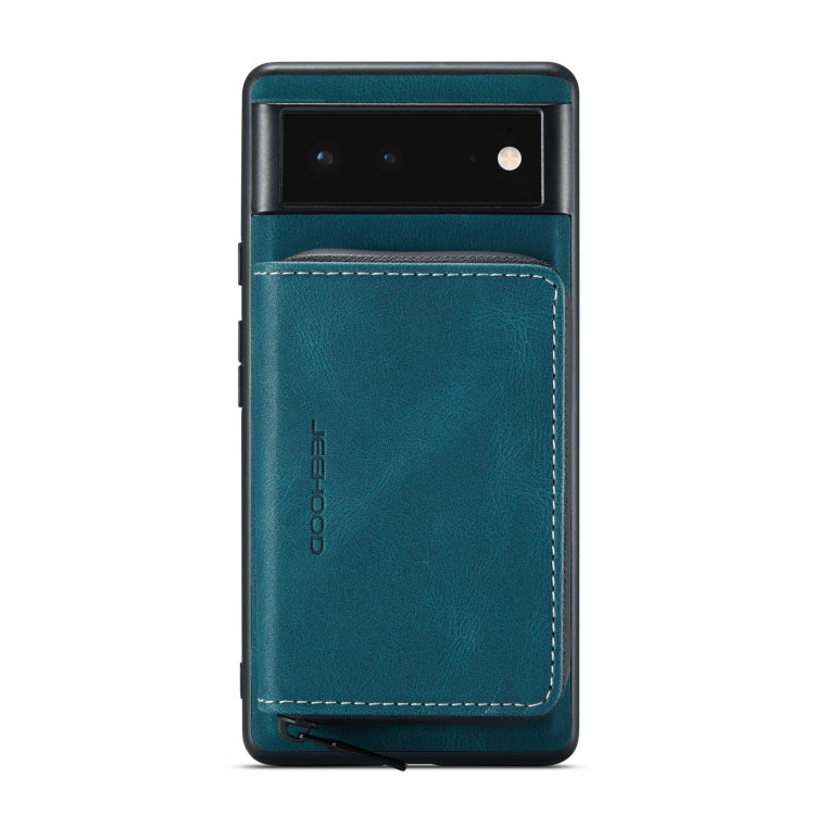 JEEHOOD Custodia in pelle per telefono a conchiglia orizzontale con cerniera magnetica, For Google Pixel 6, For Google Pixel 6 Pro
