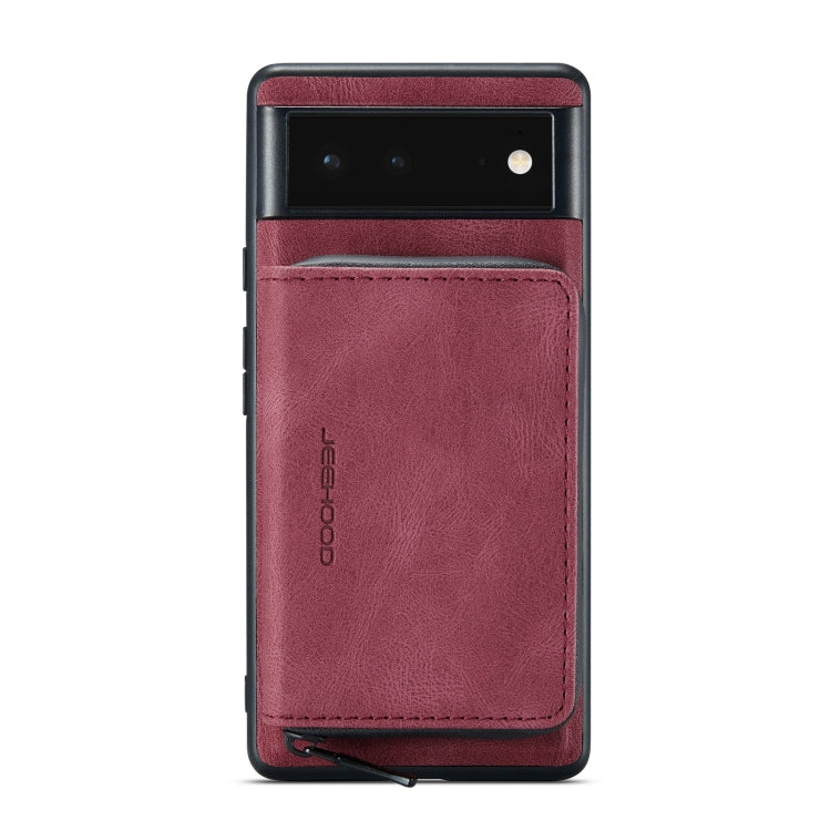 JEEHOOD Custodia in pelle per telefono a conchiglia orizzontale con cerniera magnetica, For Google Pixel 6, For Google Pixel 6 Pro