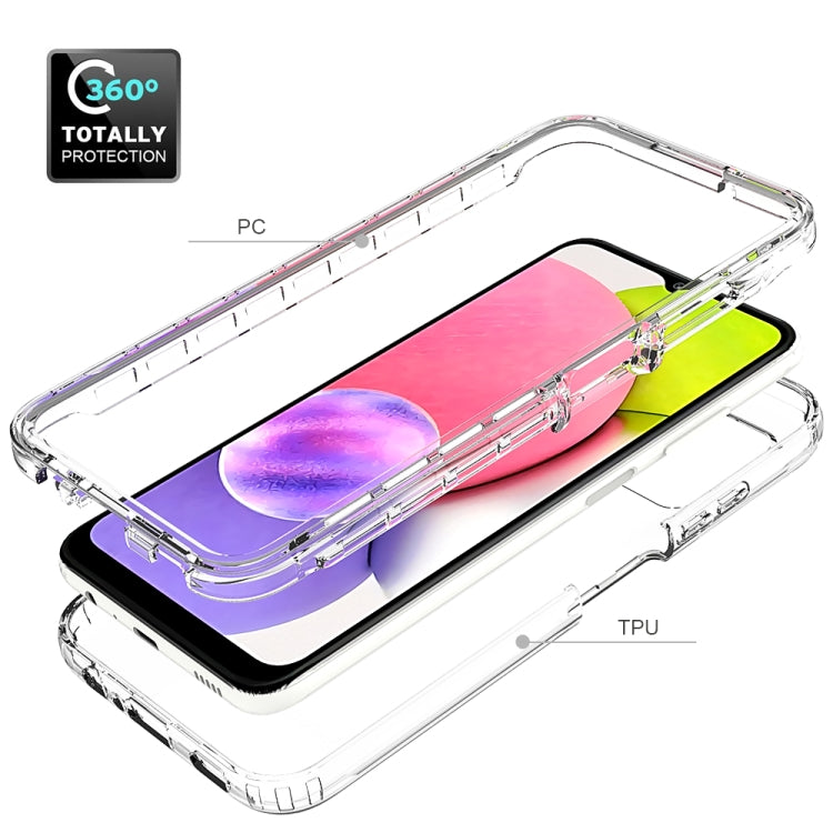 Custodia per telefono PC + TPU a cambiamento graduale bicolore ad alta trasparenza, For Samsung Galaxy A03s 166mm