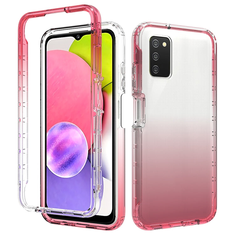 Custodia per telefono PC + TPU a cambiamento graduale bicolore ad alta trasparenza, For Samsung Galaxy A03s 166mm