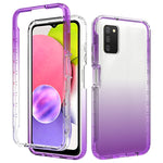 Custodia per telefono PC + TPU a cambiamento graduale bicolore ad alta trasparenza, For Samsung Galaxy A03s 166mm
