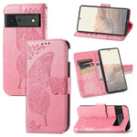 Farfalla Love Flowers Custodia in pelle a ribalta orizzontale goffrata con supporto e fessure per carte e portafoglio e cordino, For Google Pixel 6, For vivo Y72 5G