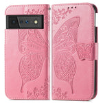 Farfalla Love Flowers Custodia in pelle a ribalta orizzontale goffrata con supporto e fessure per carte e portafoglio e cordino, For Google Pixel 6, For vivo Y72 5G