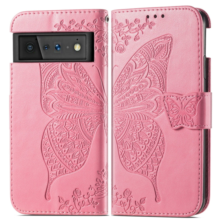 Farfalla Love Flowers Custodia in pelle a ribalta orizzontale goffrata con supporto e fessure per carte e portafoglio e cordino, For Google Pixel 6, For vivo Y72 5G