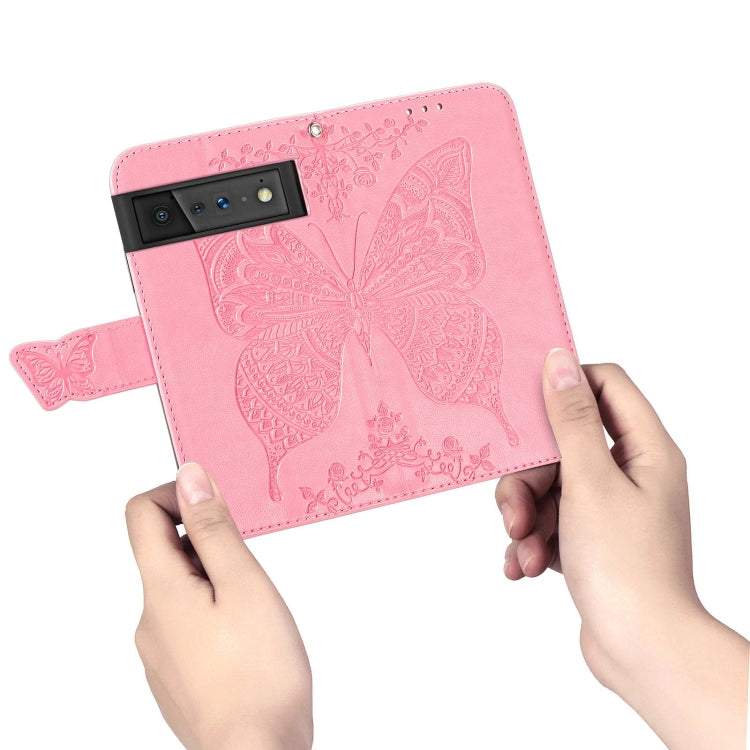 Farfalla Love Flowers Custodia in pelle a ribalta orizzontale goffrata con supporto e fessure per carte e portafoglio e cordino, For Google Pixel 6, For vivo Y72 5G
