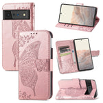 Farfalla Love Flowers Custodia in pelle a ribalta orizzontale goffrata con supporto e fessure per carte e portafoglio e cordino, For Google Pixel 6, For vivo Y72 5G