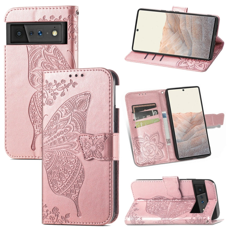 Farfalla Love Flowers Custodia in pelle a ribalta orizzontale goffrata con supporto e fessure per carte e portafoglio e cordino, For Google Pixel 6, For vivo Y72 5G