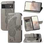 Farfalla Love Flowers Custodia in pelle a ribalta orizzontale goffrata con supporto e fessure per carte e portafoglio e cordino, For Google Pixel 6, For vivo Y72 5G