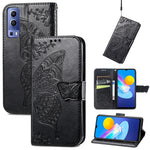 Farfalla Love Flowers Custodia in pelle a ribalta orizzontale goffrata con supporto e fessure per carte e portafoglio e cordino, For Google Pixel 6, For vivo Y72 5G