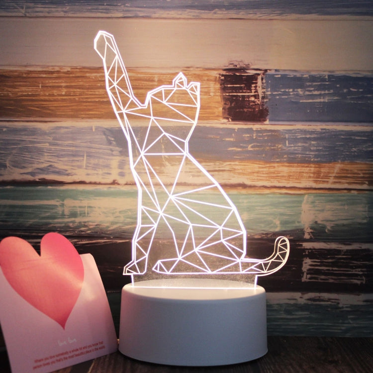 Luce notturna decorativa LED tricolore USB 3D base bianca