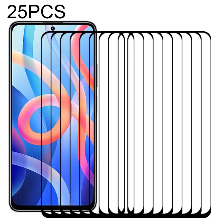 Pellicola in vetro temperato a schermo intero con colla intera da 25 pezzi, For Xiaomi Redmi Note 11 China / Poco M4 Pro 5G(25 PCS), For Xiaomi Redmi Note 11 Pro / 11 Pro+(25 PCS)