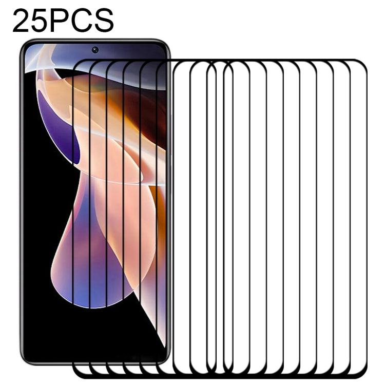 Pellicola in vetro temperato a schermo intero con colla intera da 25 pezzi, For Xiaomi Redmi Note 11 China / Poco M4 Pro 5G(25 PCS), For Xiaomi Redmi Note 11 Pro / 11 Pro+(25 PCS)