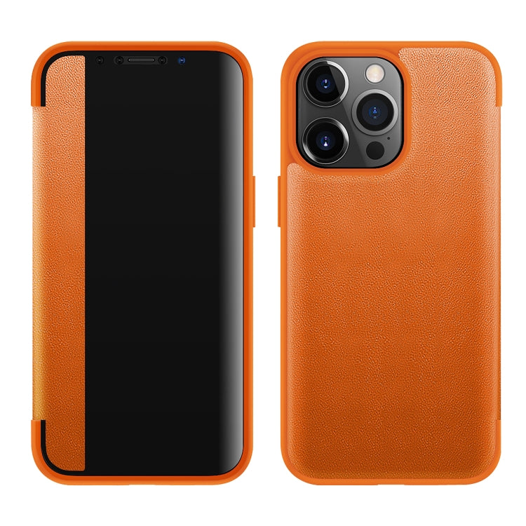 Magnetic Side Window View Custodia in pelle flip orizzontale antiurto, For iPhone 13 mini, For iPhone 13, For iPhone 13 Pro, For iPhone 13 Pro Max