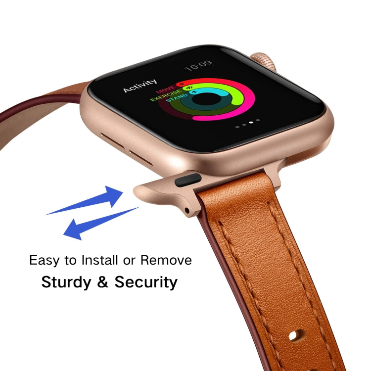 Cinturino in pelle da 14 mm per la serie Apple Watch, 7 41mm / 6&SE&5&4 40mm / 3&2&1 38mm, 7 45mm / 6&SE&5&4 44mm / 3&2&1 42mm