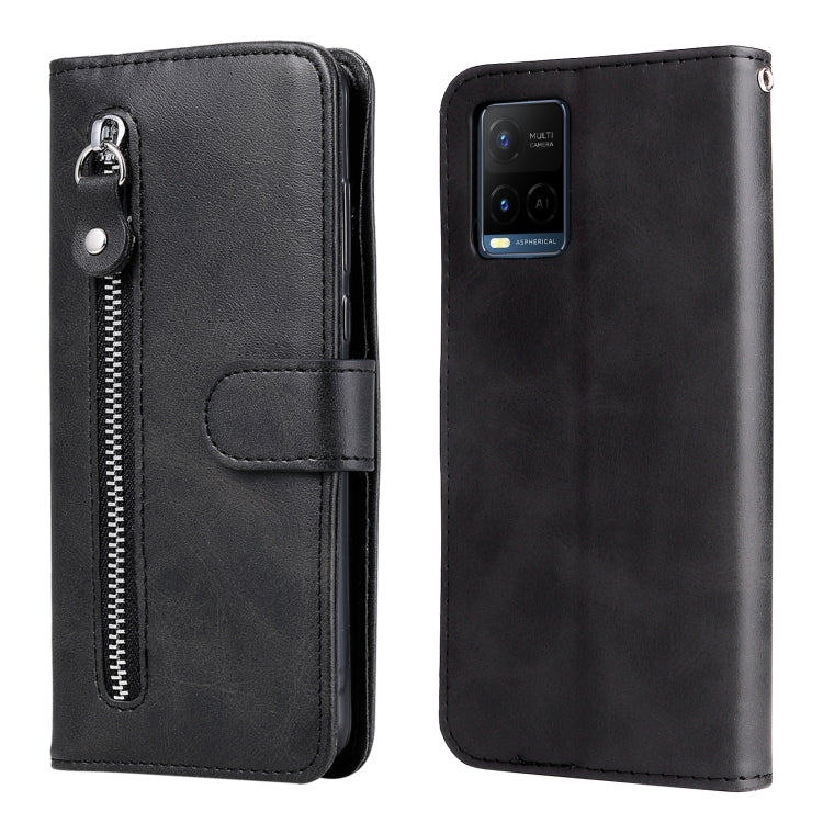 Custodia portafoglio in pelle con cerniera per smartphone