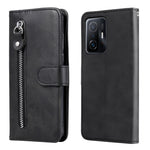 Custodia portafoglio in pelle con cerniera per smartphone