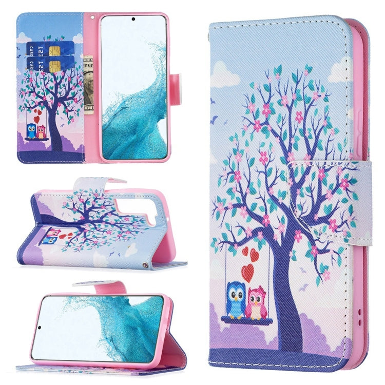 Custodia in pelle per telefono a conchiglia orizzontale con motivo a disegno colorato con supporto, slot per schede e portafoglio, For Samsung Galaxy S22+ 5G, For Samsung Galaxy S22 Ultra 5G