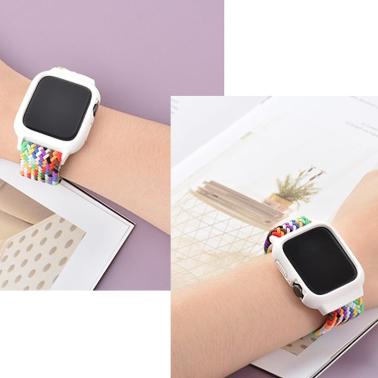 Cinturino di ricambio integrato con treccia con fibbia in TPU per la serie Apple Watch, 6 & SE & 5 & 4 44mm / 3 & 2 & 1 42mm