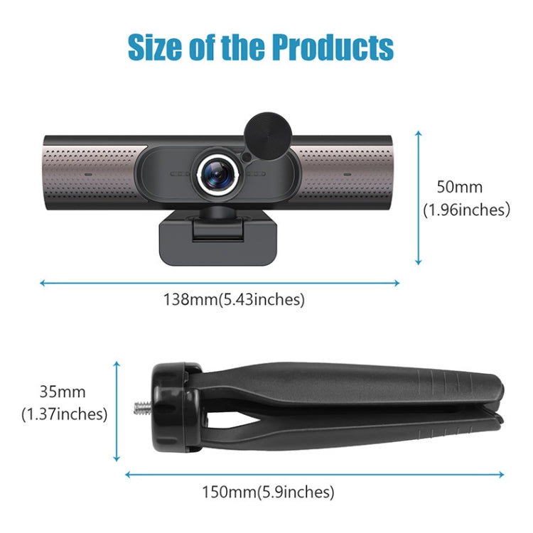 Webcam per computer USB HY33 1080P HD, With Speaker, without Speaker