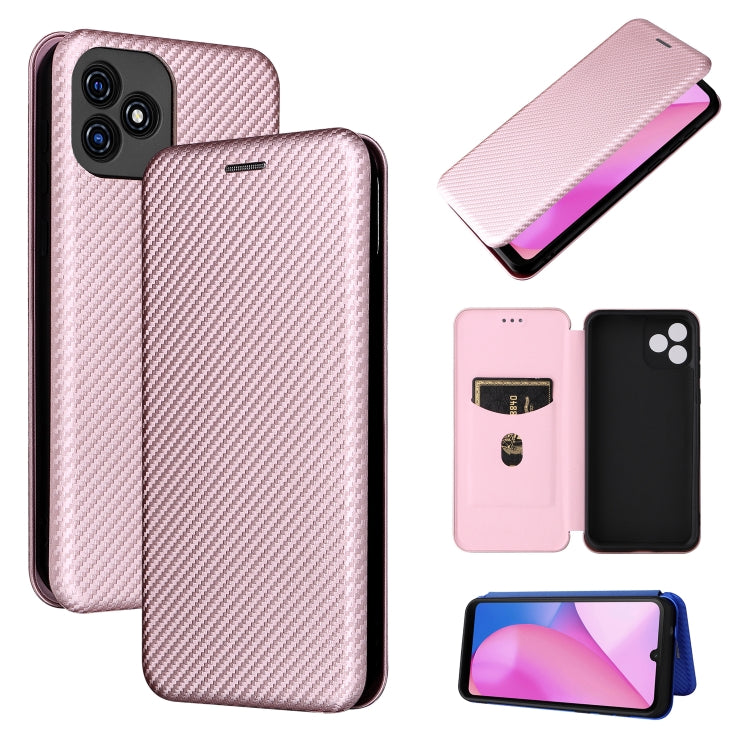 Custodia per telefono in pelle con vibrazione orizzontale magnetica in fibra di carbonio con slot per schede, For Blackview Oscal C20, For Samsung Galaxy A13 5G, For Motorola Moto E20 / E30 / E40