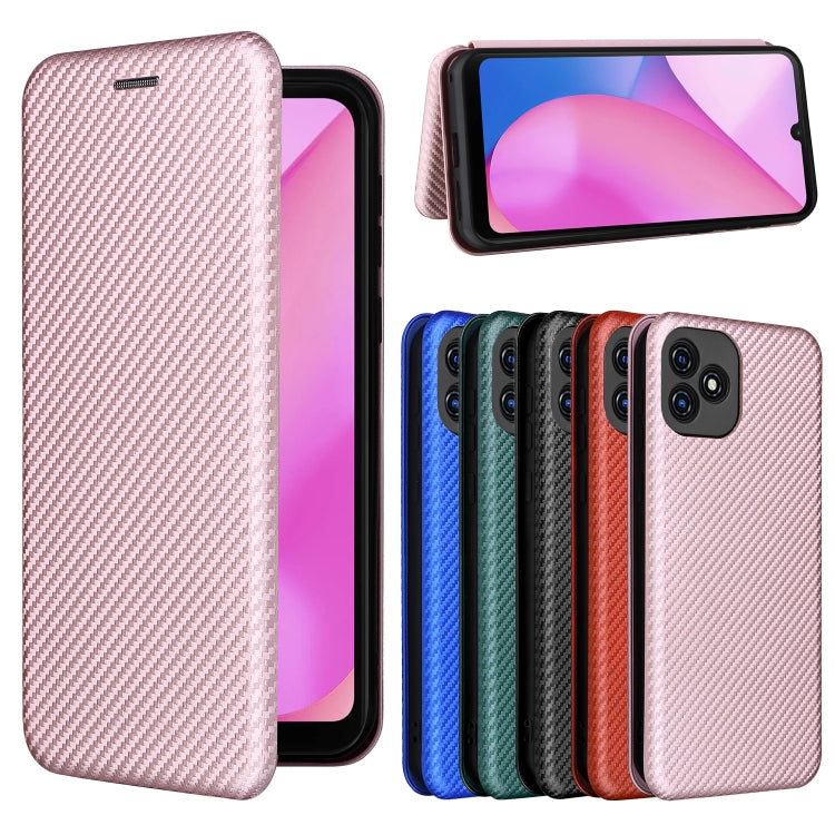 Custodia per telefono in pelle con vibrazione orizzontale magnetica in fibra di carbonio con slot per schede, For Blackview Oscal C20, For Samsung Galaxy A13 5G, For Motorola Moto E20 / E30 / E40