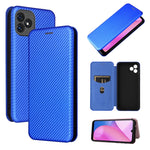 Custodia per telefono in pelle con vibrazione orizzontale magnetica in fibra di carbonio con slot per schede, For Blackview Oscal C20, For Samsung Galaxy A13 5G, For Motorola Moto E20 / E30 / E40