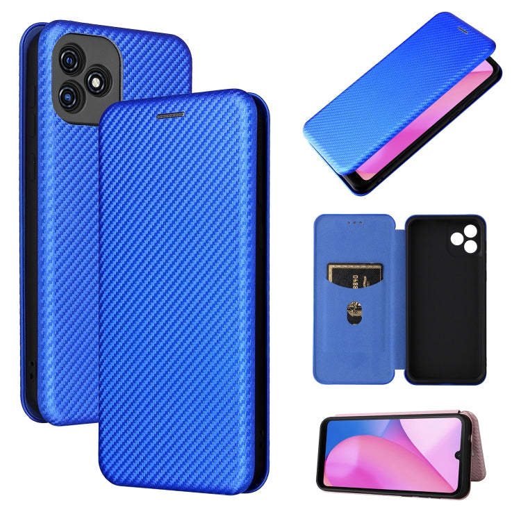 Custodia per telefono in pelle con vibrazione orizzontale magnetica in fibra di carbonio con slot per schede, For Blackview Oscal C20, For Samsung Galaxy A13 5G, For Motorola Moto E20 / E30 / E40