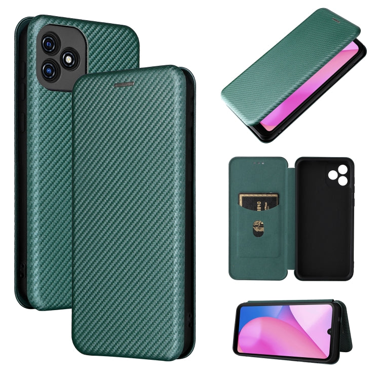 Custodia per telefono in pelle con vibrazione orizzontale magnetica in fibra di carbonio con slot per schede, For Blackview Oscal C20, For Samsung Galaxy A13 5G, For Motorola Moto E20 / E30 / E40