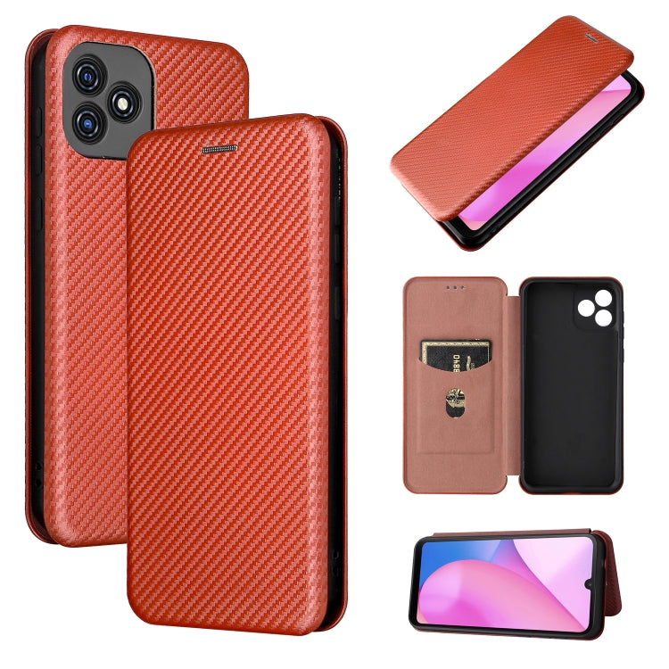 Custodia per telefono in pelle con vibrazione orizzontale magnetica in fibra di carbonio con slot per schede, For Blackview Oscal C20, For Samsung Galaxy A13 5G, For Motorola Moto E20 / E30 / E40