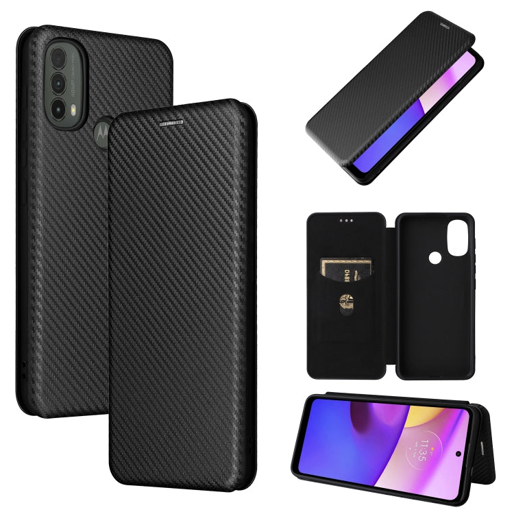 Custodia per telefono in pelle con vibrazione orizzontale magnetica in fibra di carbonio con slot per schede, For Blackview Oscal C20, For Samsung Galaxy A13 5G, For Motorola Moto E20 / E30 / E40
