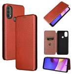 Custodia per telefono in pelle con vibrazione orizzontale magnetica in fibra di carbonio con slot per schede, For Blackview Oscal C20, For Samsung Galaxy A13 5G, For Motorola Moto E20 / E30 / E40
