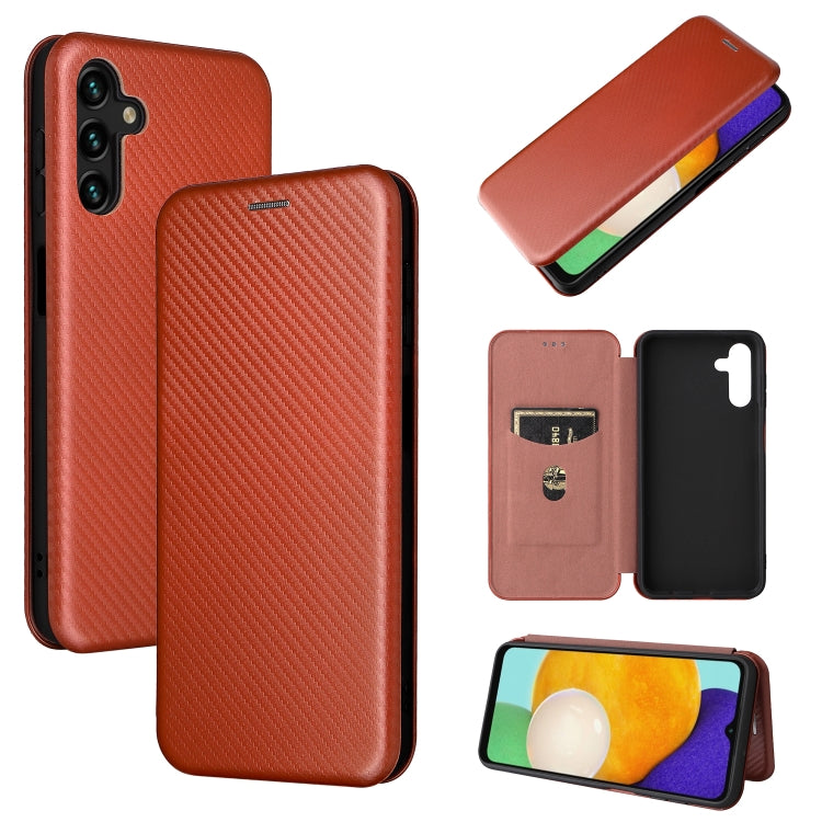 Custodia per telefono in pelle con vibrazione orizzontale magnetica in fibra di carbonio con slot per schede, For Blackview Oscal C20, For Samsung Galaxy A13 5G, For Motorola Moto E20 / E30 / E40
