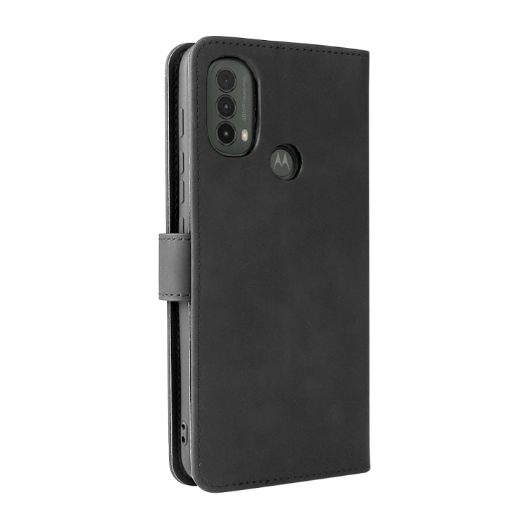 Skin Feel Custodia in pelle per telefono a conchiglia orizzontale magnetica con supporto, slot per schede e portafoglio, For Motorola Moto E20 / E30 / E40
