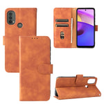 Skin Feel Custodia in pelle per telefono a conchiglia orizzontale magnetica con supporto, slot per schede e portafoglio, For Motorola Moto E20 / E30 / E40