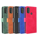 Skin Feel Custodia in pelle per telefono a conchiglia orizzontale magnetica con supporto, slot per schede e portafoglio, For Motorola Moto E20 / E30 / E40