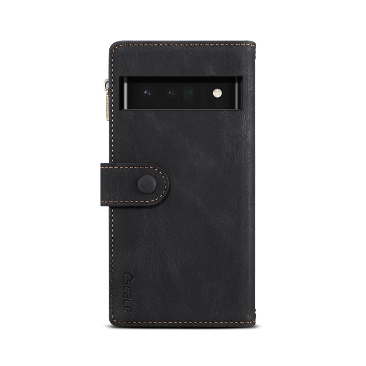 Custodia per telefono in pelle smerigliata retrò con supporto, slot per schede, portafoglio, tasca con cerniera e cordino, For Google Pixel 6, For Google Pixel 6 Pro