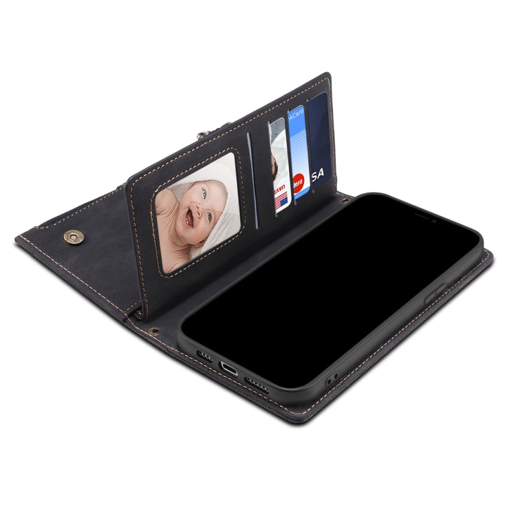 Custodia per telefono in pelle smerigliata retrò con supporto, slot per schede, portafoglio, tasca con cerniera e cordino, For Google Pixel 6, For Google Pixel 6 Pro