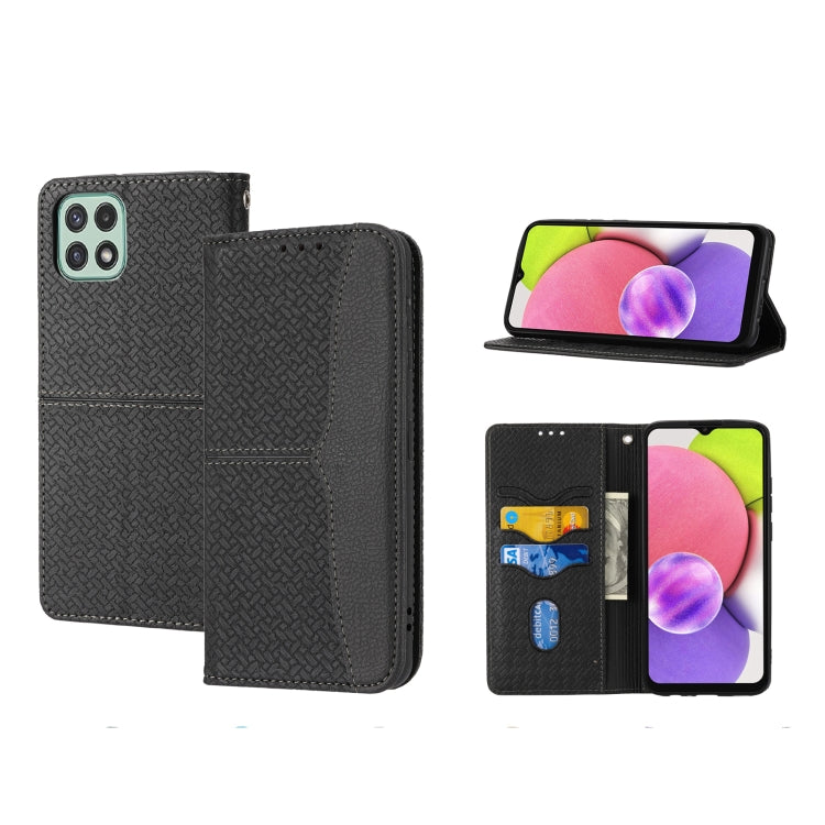 Custodia per telefono in pelle PU con vibrazione orizzontale magnetica con cuciture a trama tessuta, For Samsung Galaxy A03 International Version, For Xiaomi Redmi Note 11, For Samsung Galaxy A03 EU Version, For Xiaomi Redmi Note 11 Pro